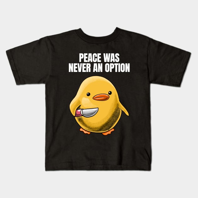 Duck with Knife Meme Kids T-Shirt by milatees